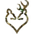 Browning Buck-Heart Decal 6in Camo