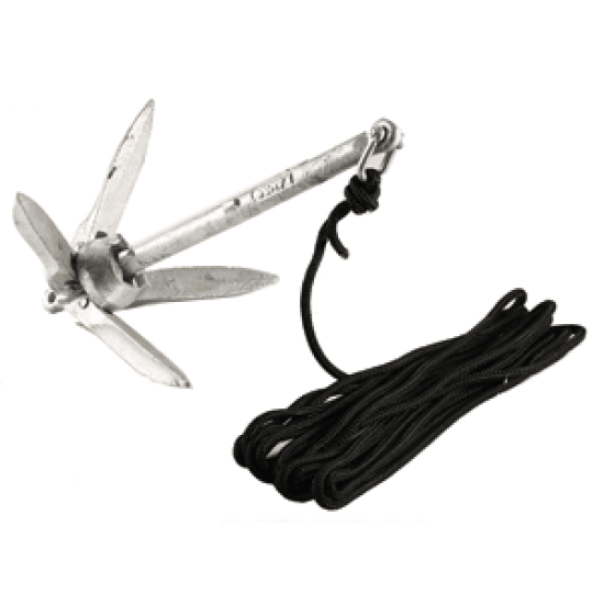 Attwood Kayak / Pwc Grapnel Anchor Kit W/ Bag & 20' Rope, 11959-1, 022697119599