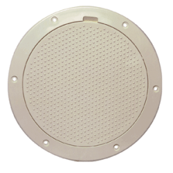 Beckson 6" Non-Skid Pry Out Deck Plate Beige 6.5" Cutout