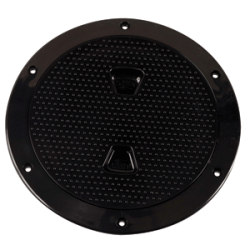 Beckson 6" Non-Skid Screw Out Deck Plate Black 6.5" Cutout