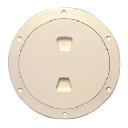 Beckson 6" Smooth Center Screw Out Deck Plate Beige 6.5" Cut