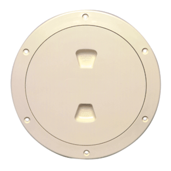 Beckson 6" Smooth Center Screw Out Deck Plate Beige 6.5" Cut, DP60-N, 021083001784