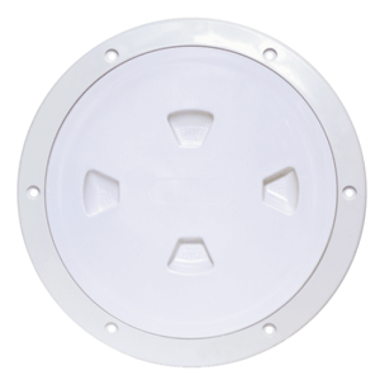 Beckson 8" Smooth Center Screw-Out Deck Plate - White, DP80-W, 021083009995