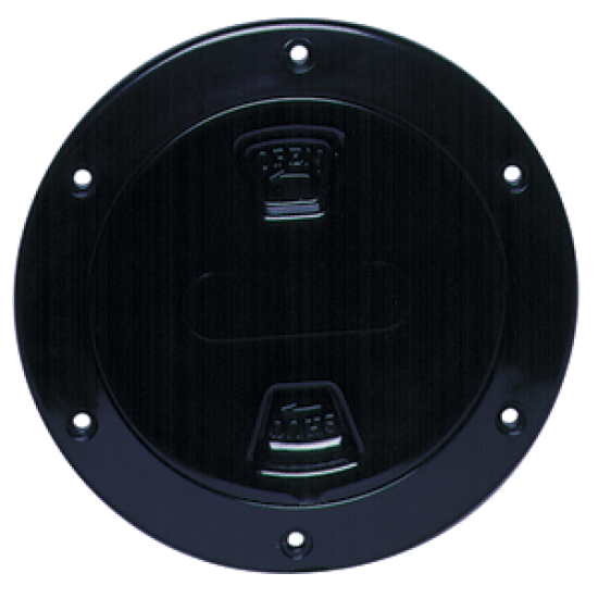 Beckson Marine 4 Smooth Center Screw Out Deck Plate Black 4.5 Cut, DP40-B, 021083001494