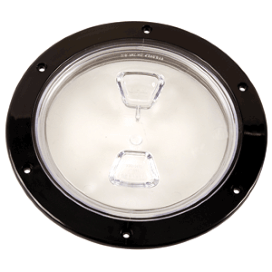 Beckson Marine 6 Clear Center Screw Out Deck Plate Black 6.5 Cut, DP60-B-C, 021083001760