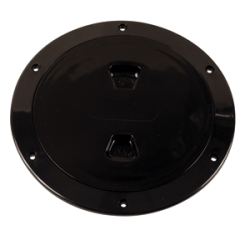 Beckson Marine 6 Smooth Center Screw Out Deck Plate Black 6.5 Cut