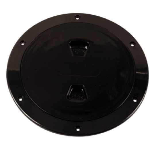 Beckson Marine 6 Smooth Center Screw Out Deck Plate Black 6.5 Cut, DP60-B, 021083001753