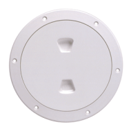 Beckson Marine 6 Smooth Center Screw-Out Deck Plate - White