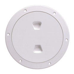 Beckson Marine 6 Smooth Center Screw-Out Deck Plate - White