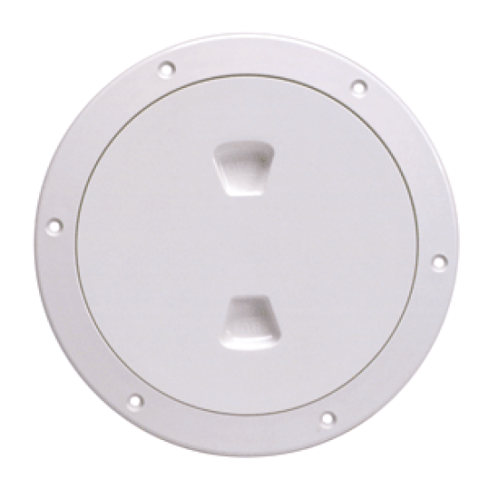 Beckson Marine 6 Smooth Center Screw-Out Deck Plate - White, DP60-W, 021083001814