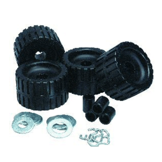 C.E. Smith Ribbed Roller Replacement Kit - 4 Pack - Black, 29210, 768296004873