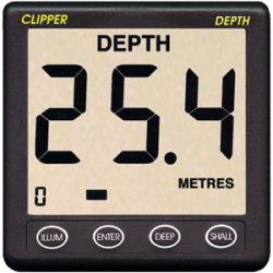 Clipper Depth Instrument w/Thru Hull Transducer & Cover