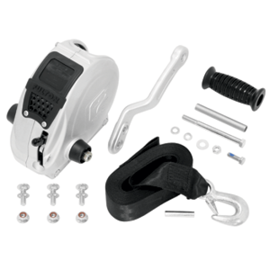 Fulton F2 Trailer Winch 1,600 lbs. - Single Speed w/Strap, Sharkskin Finish, FW16000101, 016118109887