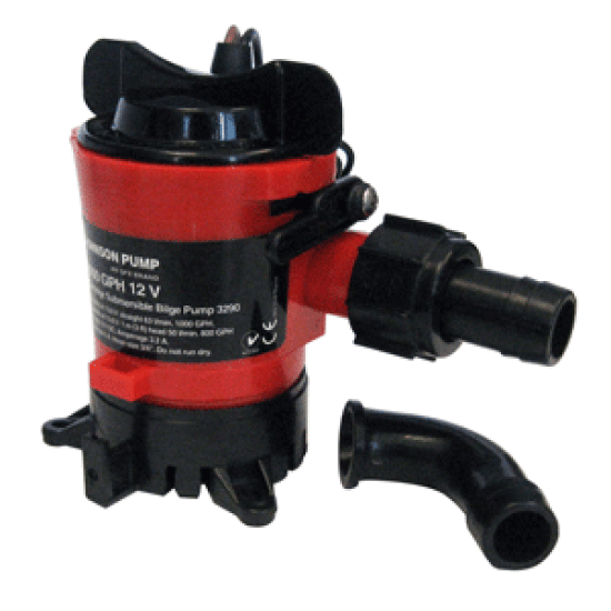 Johnson Pump 1000 Gph Bilge Pump 3/4 12V Dura Ports, 32903, 729321329033