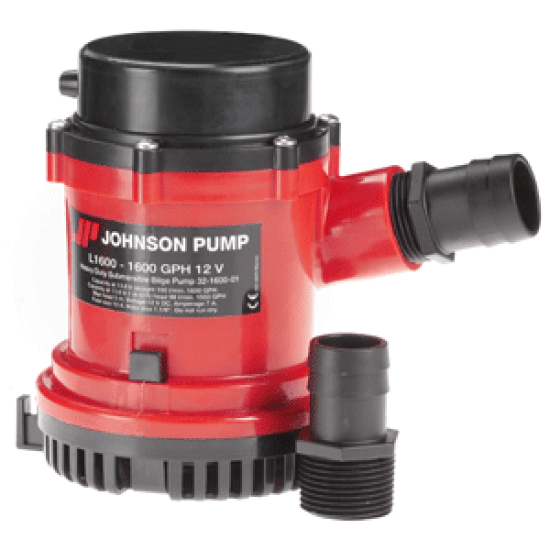 Johnson Pump 1600 Gph Bilge  Pump 1-1/8" Hose 12V, 16004-00, 729321160049