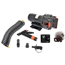 Johnson Pump Aqua Jet 5.2 Gph  Washdown Pump Kit W/Hose 12V 64534