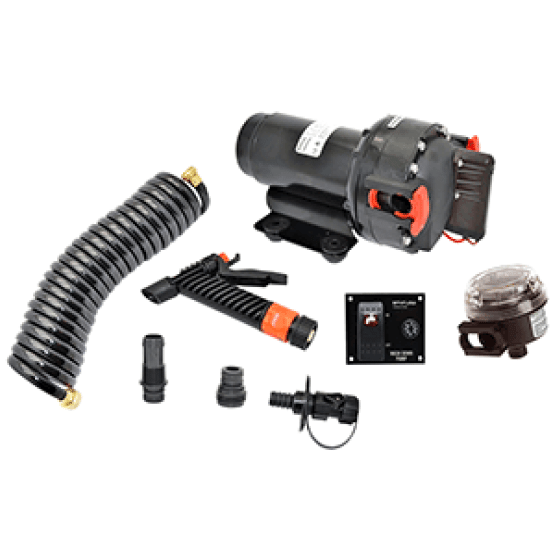 Johnson Pump Aqua Jet 5.2 Gph  Washdown Pump Kit W/Hose 12V 64534
