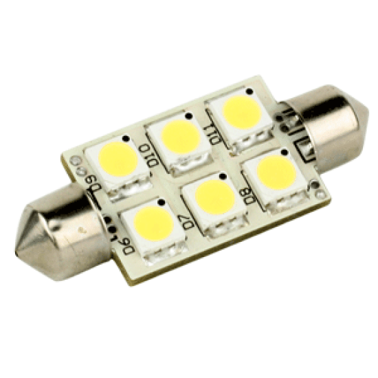 Lunasea White Led Bulb 42Mm Festoon 10-30V Dc Llb-186W-21-00, LLB-186W-21-00, 894953001272