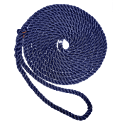 New England Ropes 1/2" X 15' Premium Nylon 3 Strand Dock Line - Navy Blue