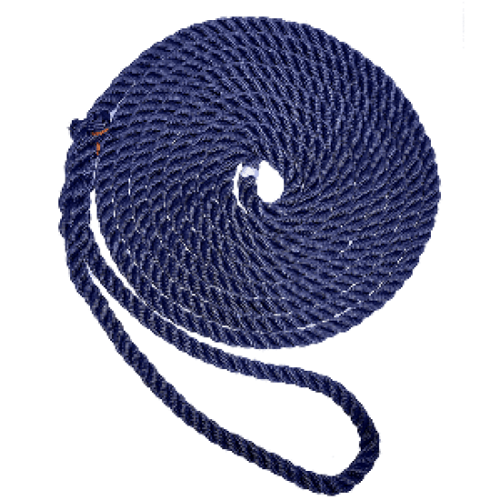 New England Ropes 1/2" X 15' Premium Nylon 3 Strand Dock Line - Navy Blue, C6053-16-00015, 753963122295