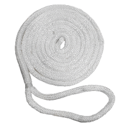 New England Ropes 1/2" x 25' Nylon Double Braid Dock Line - White