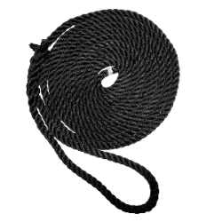 New England Ropes 1/2" X 35' Premium Nylon 3 Strand Dock Line - Black