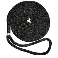 New England Ropes 5/8" X 25' Nylon Double Braid Dock Line - Black