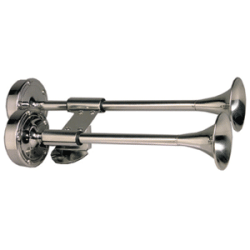 Ongaro Deluxe Ss Shorty Dual Trumpet Horn 12V Marine/Boat