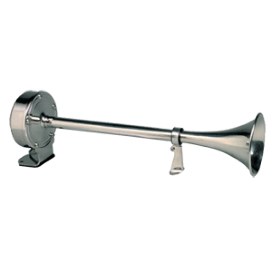 Ongaro Deluxe Ss Single Trumpet Horn 24V Marine/Boat, 12427, 768170124277