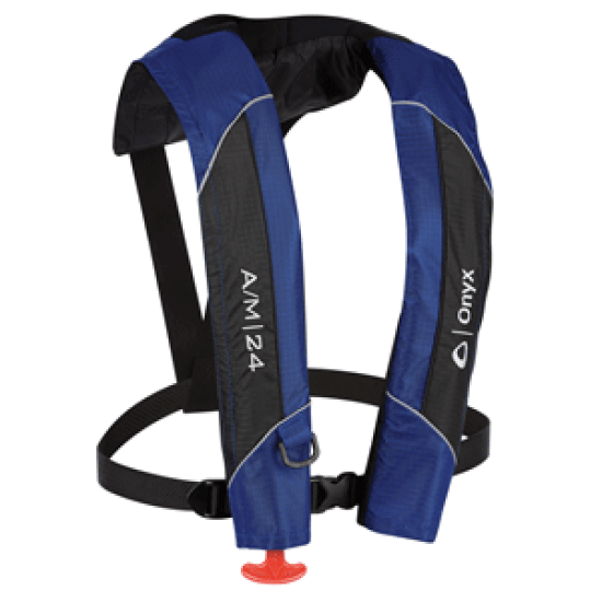 Onyx A/M-24 Automatic/Manual Inflatable PFD Life Jacket - Blue, 132000-500-004-15, 043311048217