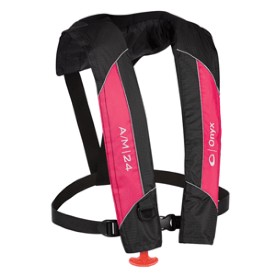 Onyx A/M-24 Automatic/Manual Inflatable PFD Life Jacket - Pink, 132000-105-004-14, 043311046343