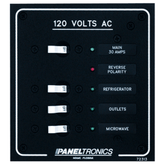 Paneltronics Standard AC 3 Position Breaker Panel & Main w/LEDs, 9972313B, 602290500132