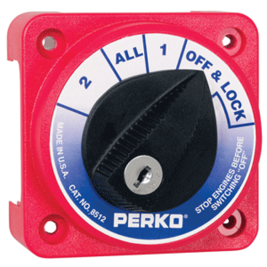 Perko Compact Medium Duty Battery Selector W/ Key Lock 8512Dp Marine, 8512DP, 085226370809