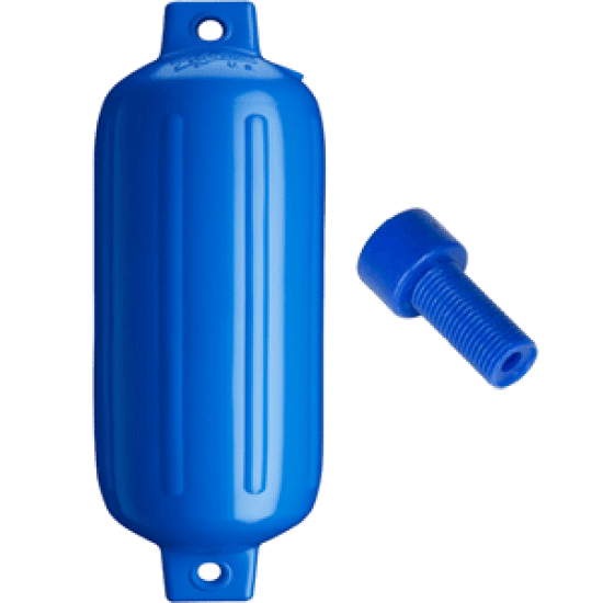 Polyform G-6 Twin Eye Fender 10.5 X 30 Blue W/ Air Adaptor, G-6-BLUE, 066556960496