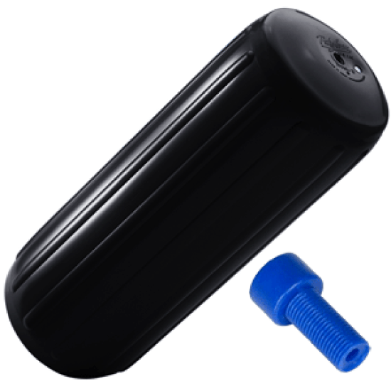 Polyform HTM-1 Hole Through Middle Fender 6.3" x 15.5" - Black w/Air Adapter, HTM-1-BLACK, 013027082195