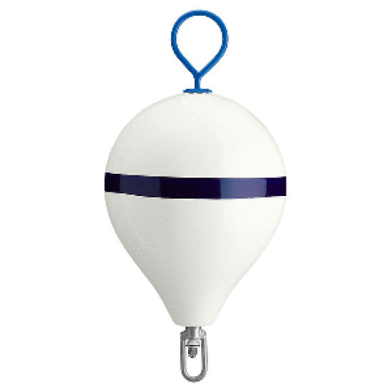 Polyform Mooring Buoy W/ Iron 17 Diameter White Blue Stripe, CM-3 WH-STR, 743952903042