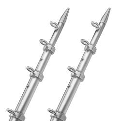 Taco 15' Silver/Silver 1-1/2 Outrigger Poles Hd Ot-0542Vel15-Hd