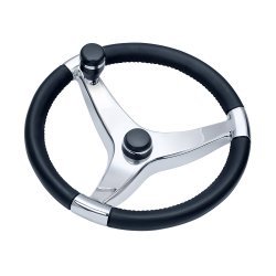 Ongaro Evo Pro 316 Cast Stainless Steel Steering Wheel w/Control Knob - 15.5" Diameter