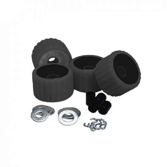 CE Smith Ribbed Roller ReplaCEment Kit 4 Pack Black Trailer