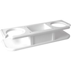Taco 2-Drink Poly Cup Holder W/Catch-All - White