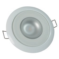 Lumitec Mirage Flush Mount Interior Down Light - Dimmable White - Glass Fixture/White Bezel - 3.25" Diameter