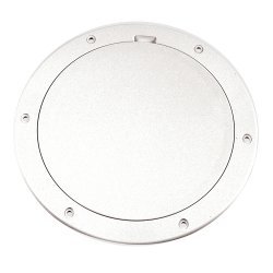 Beckson Marine 6 Smooth Center Pry Out Deck Plate White 6.5 Cut