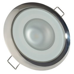 Lumitec Mirage Flush Mount Interior Down Light - Dimmable White - Glass Fixture/Polished Bezel - 3.25" Diameter