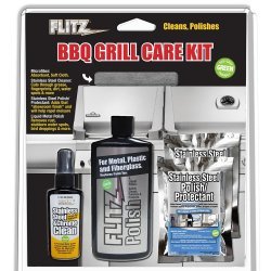 Flitz Bbq Grill Care Kit W/Liquid Metal Polish, Stainless Steel Cleaner, Stainless Steel Polish & Microfiber Cloth