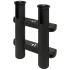 SeaDog Two Pole Side Mount Rod Storage Rack Black