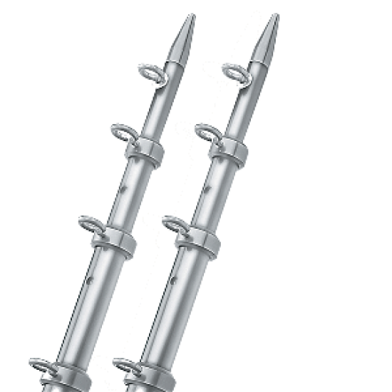 TACO 15' Silver/Silver Outrigger Poles 11/8" Diameter