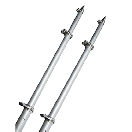 TACO 18' Deluxe Outrigger Poles w/Rollers Silver/Silver