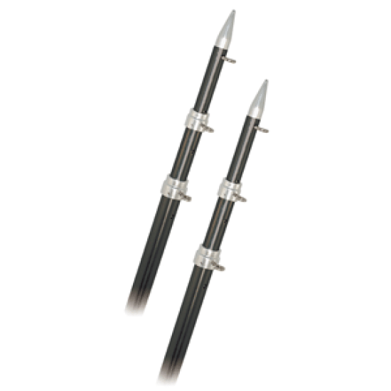 Rupp 15' Telescopic Carbon Fiber Outrigger Poles 1.5" Silver