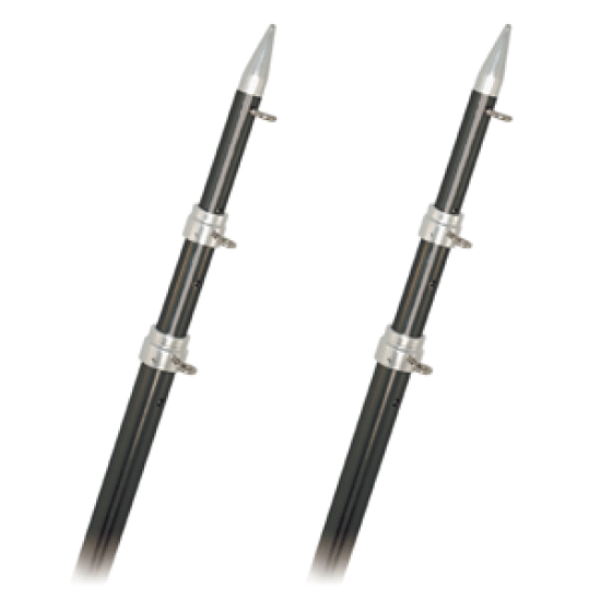 Rupp Top Gun Outrigger Poles Telescopic Carbon Fiber 18'