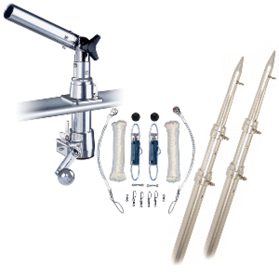 Rupp Z30 Top Gun Outrigger Kit w/15' Telescoping Poles & Complete Single Line Rigging Kit w/Klickers Release Clips